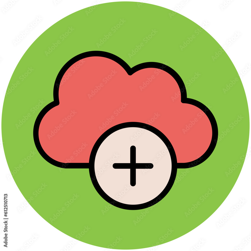 Trendy circular icon of cloud server Trendy circular icon of cloud server