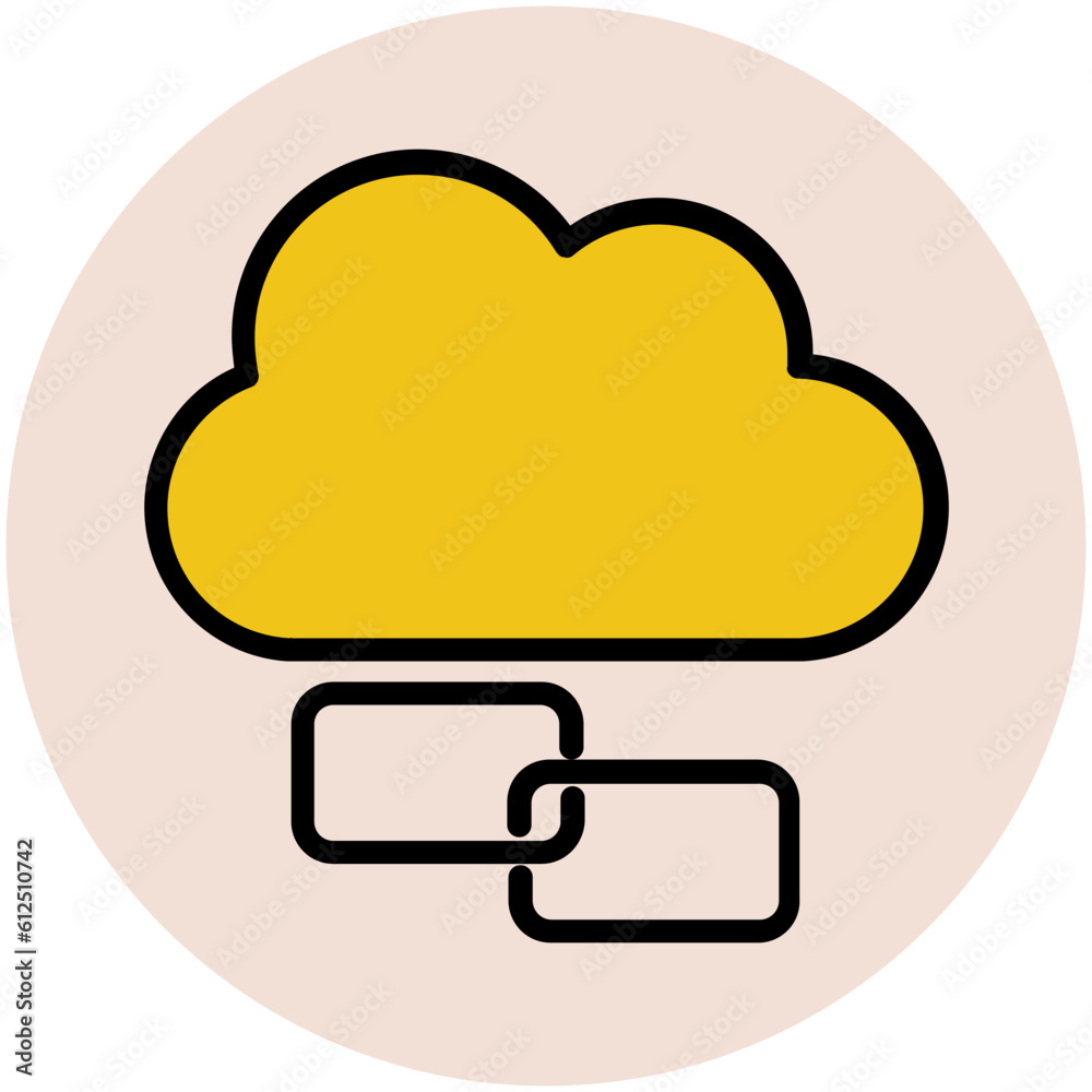 Trendy circular icon of cloud server Trendy circular icon of cloud server