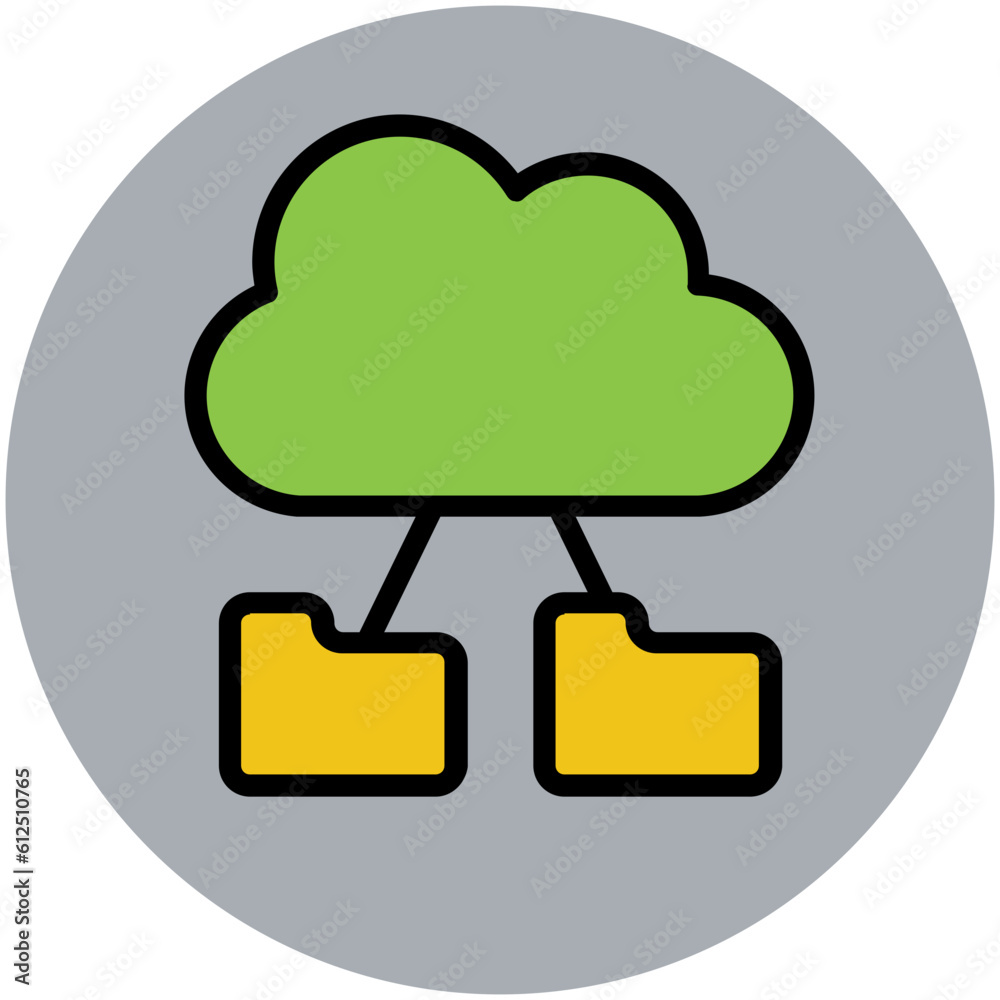 Trendy circular icon of cloud server Trendy circular icon of cloud server