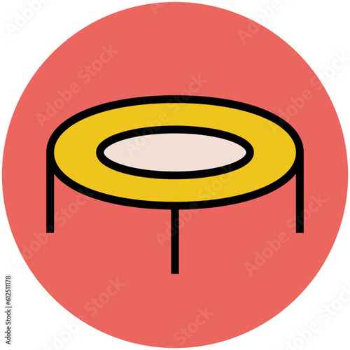 Trendy flat icon design of trampoline