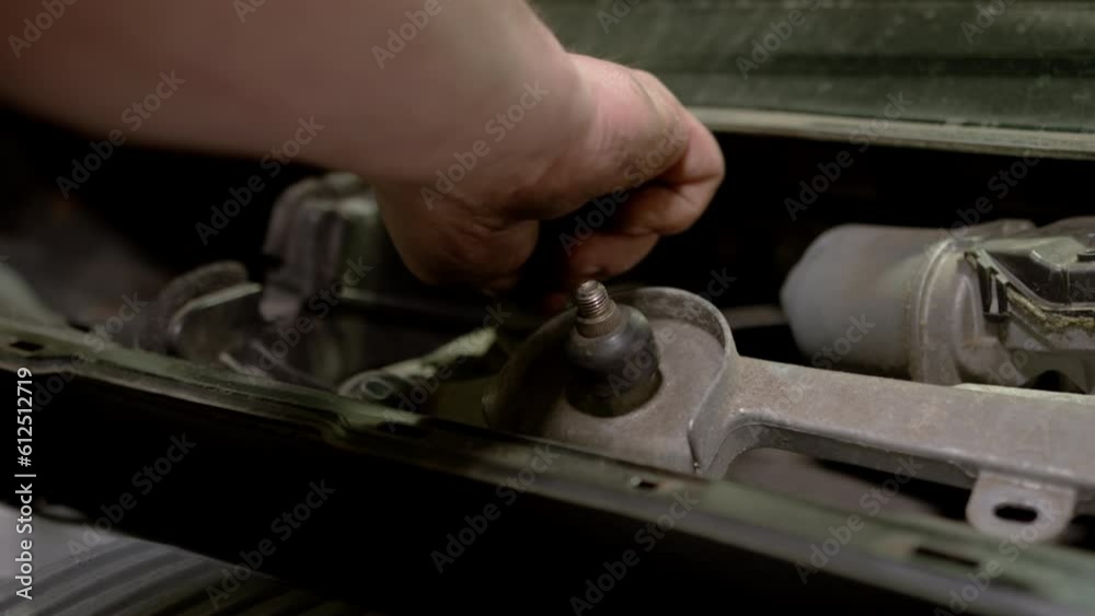 Car service, repair, mechanic man working at workshop Car service, repair, mechanic man working at workshop