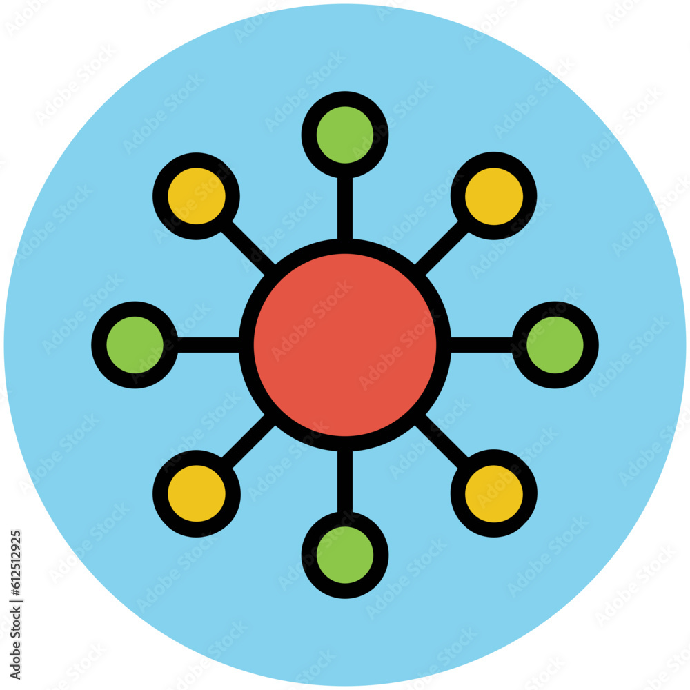 Blooming flower flat circular icon Blooming flower flat circular icon