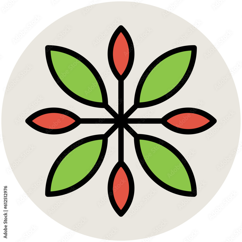 Blooming flower flat circular icon Blooming flower flat circular icon