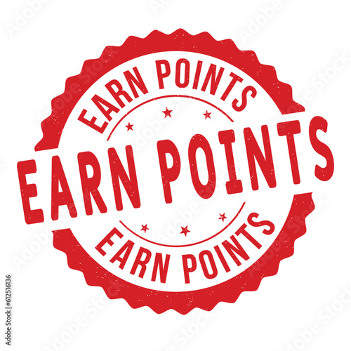 Earn points grunge rubber stamp
