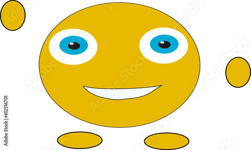 funny emoticon stands and smiles