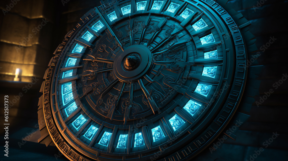 Illuminated Stargate-Like Dial in Science Fiction Look
