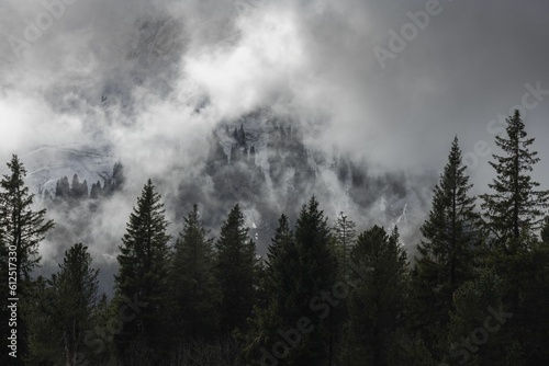 Dramatic ambiance of white clouds over the Gantrisch Mountain in Swiss Alps © Niko Groz/Wirestock Creators