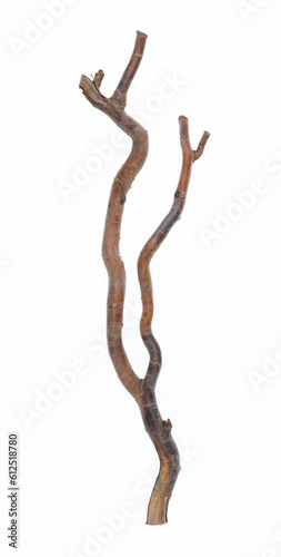 wooden curve stick isolated on white background