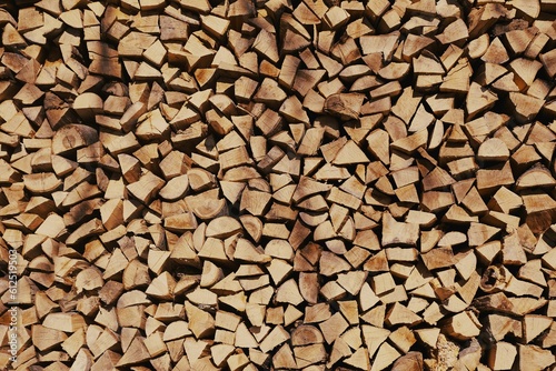 Texture of cut firewood