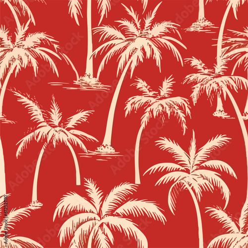Seamless Colorful Hawaii Palms Pattern.  Seamless pattern of Hawaii Palms in colorful style. Add color to your digital project with our pattern 