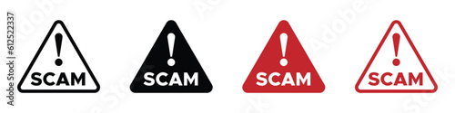 Scam warning vector signs 