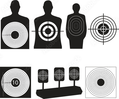 Set of shooting targets for training