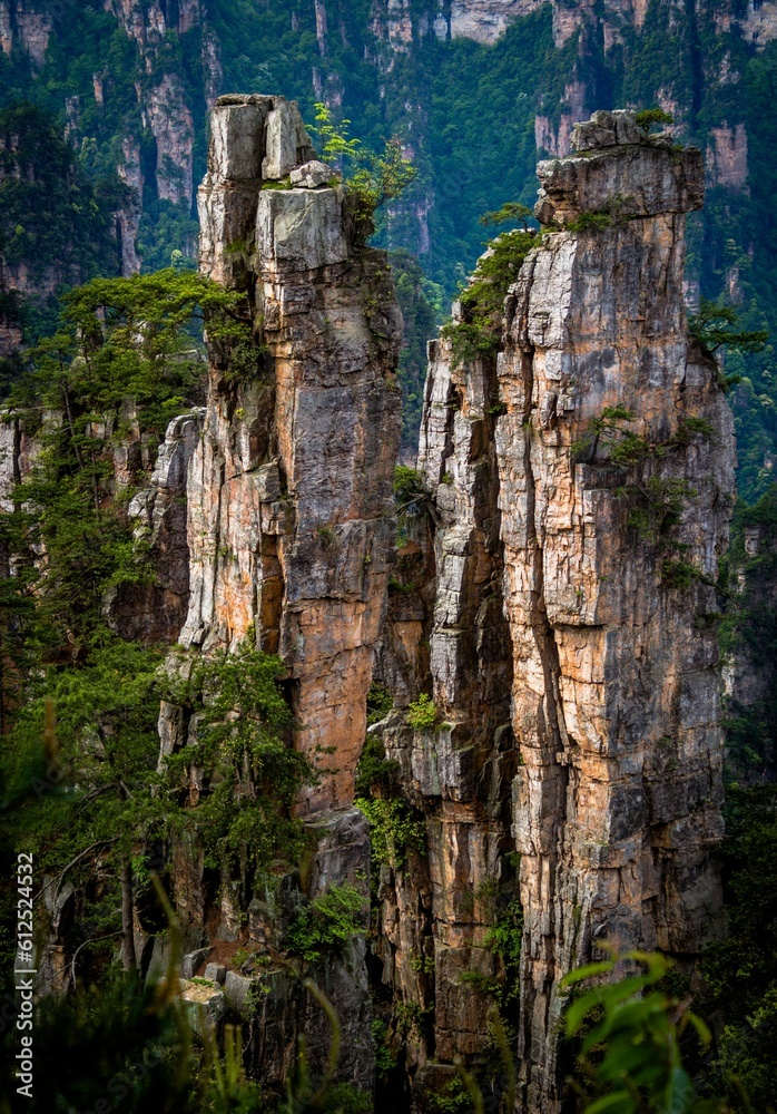 Scenic shot of Zhangjiajie National Forest Park in Zhangjiajie, Hunan Province, China Scenic shot of Zhangjiajie National Forest Park in Zhangjiajie, Hunan Province, China