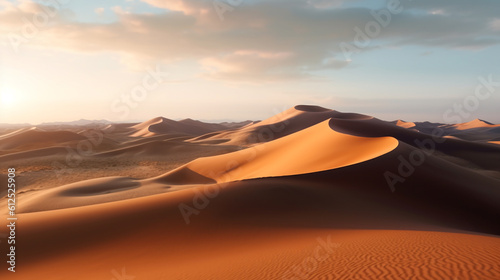 a large ridge of sand dunes in the desert  generated by AI