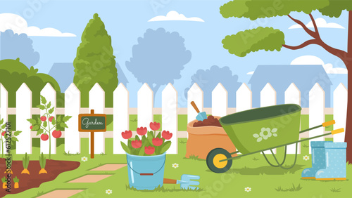 Backyard gardening concept