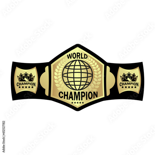 Pattern belt world champion martial arts isolated