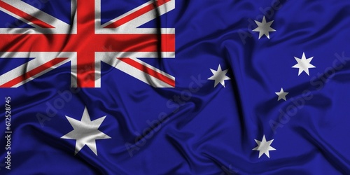 Digital render of the textured fabric national flag of Australia photo