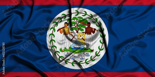 Digital render of the textured fabric national flag of Belize