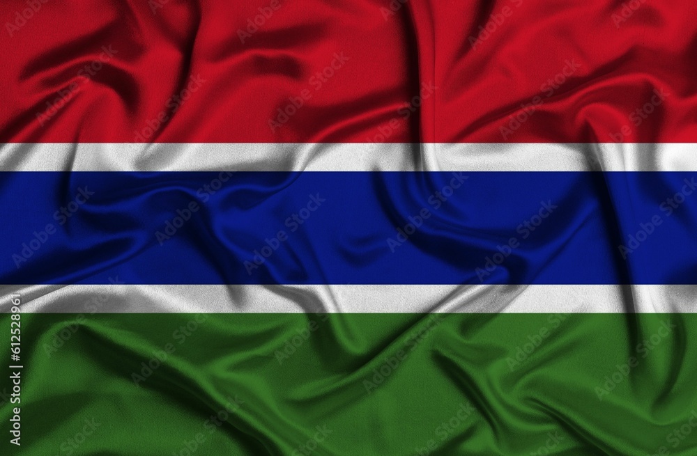 Crumpled national flag of Gambia