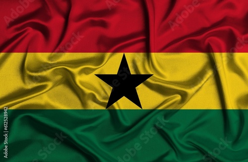 Crumpled national flag of Ghana