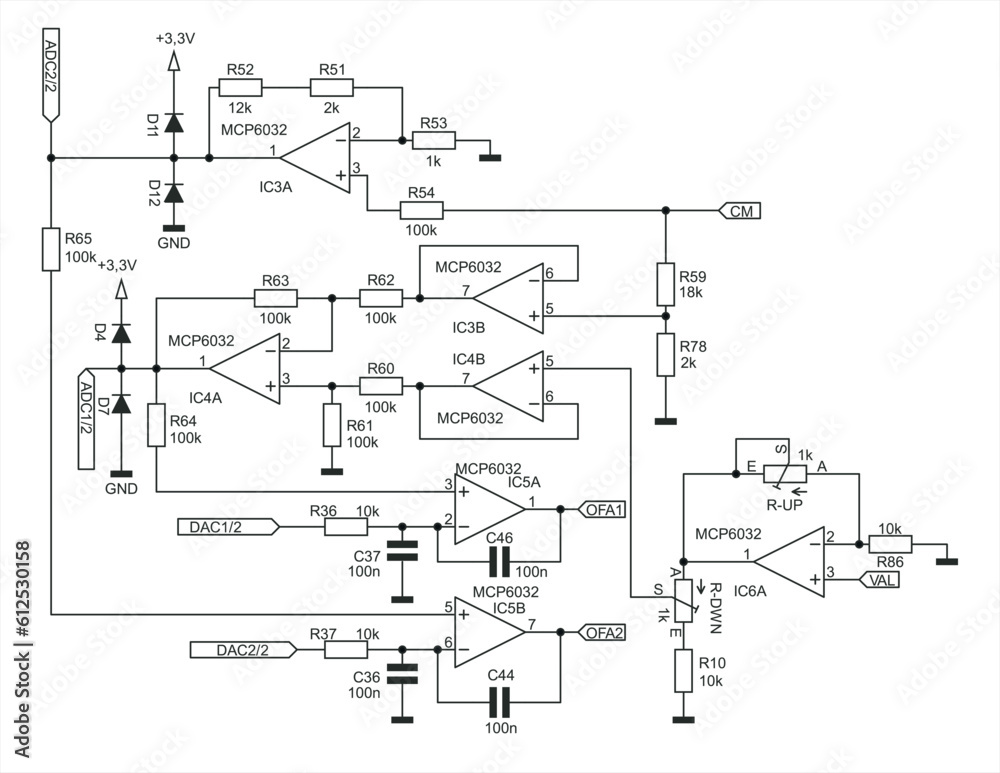 Schematic diagram of electronic device. Vector drawing electrical ...