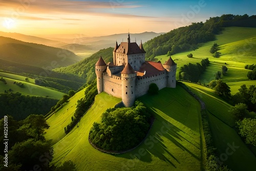 sunset over the fortress