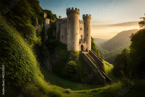 sunset over the fortress