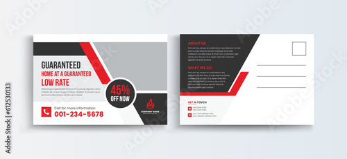 Mortgage Company postcard design template with creative modern layout. Home for sale postcard Eddm Postcard Design, Event Card Design, Direct Mail Template, Invitation Design.