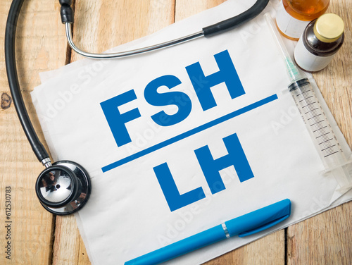 FSH, text words typography written on paper, health and medical photo