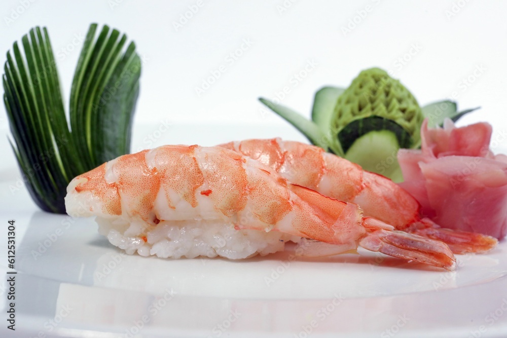 Chinese sushi set on white background Chinese sushi set on white background