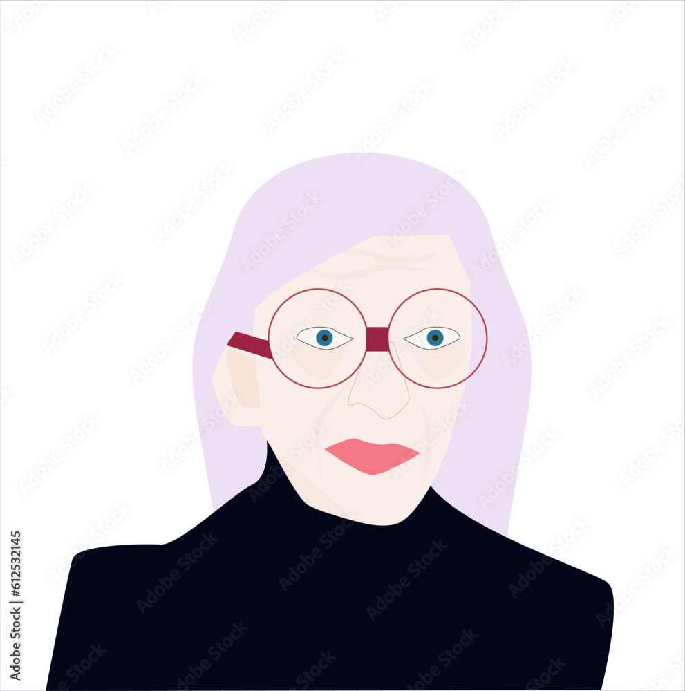 Picture of elderly woman vector illustration