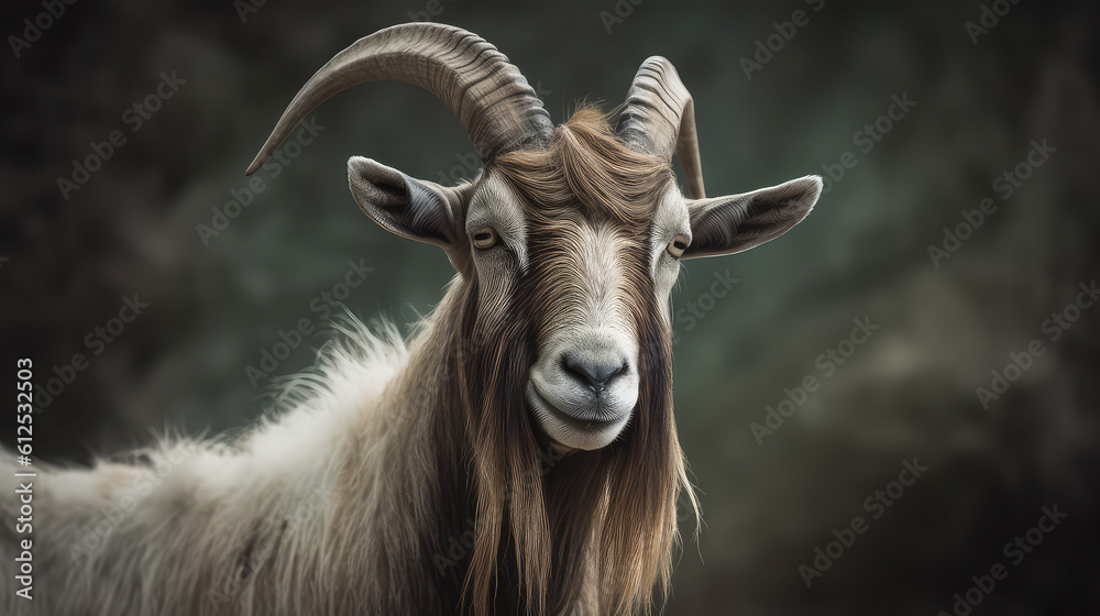 Goat portrait close up