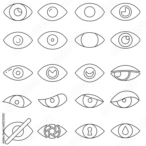 Eye icon vector set. look illustration sign collection. watch symbol. view logo.