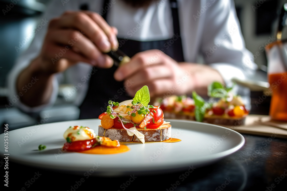 Capturing Culinary Artistry: Chef's Gourmet Creation, ai generated