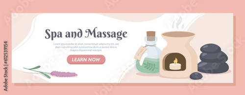 Spa and massage advertising vector banner