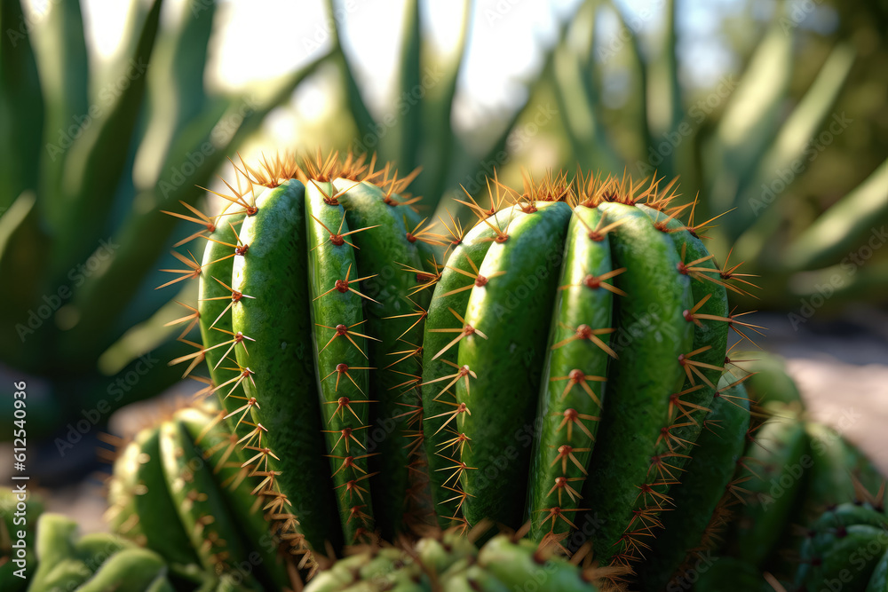 A close-up view of a cactus plant, showcasing its unique texture and beauty. Generative Ai, Ai. A close-up view of a cactus plant, showcasing its unique texture and beauty. Generative Ai, Ai.