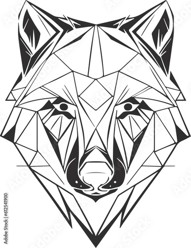 Minimalistic Geometric Wolf Head