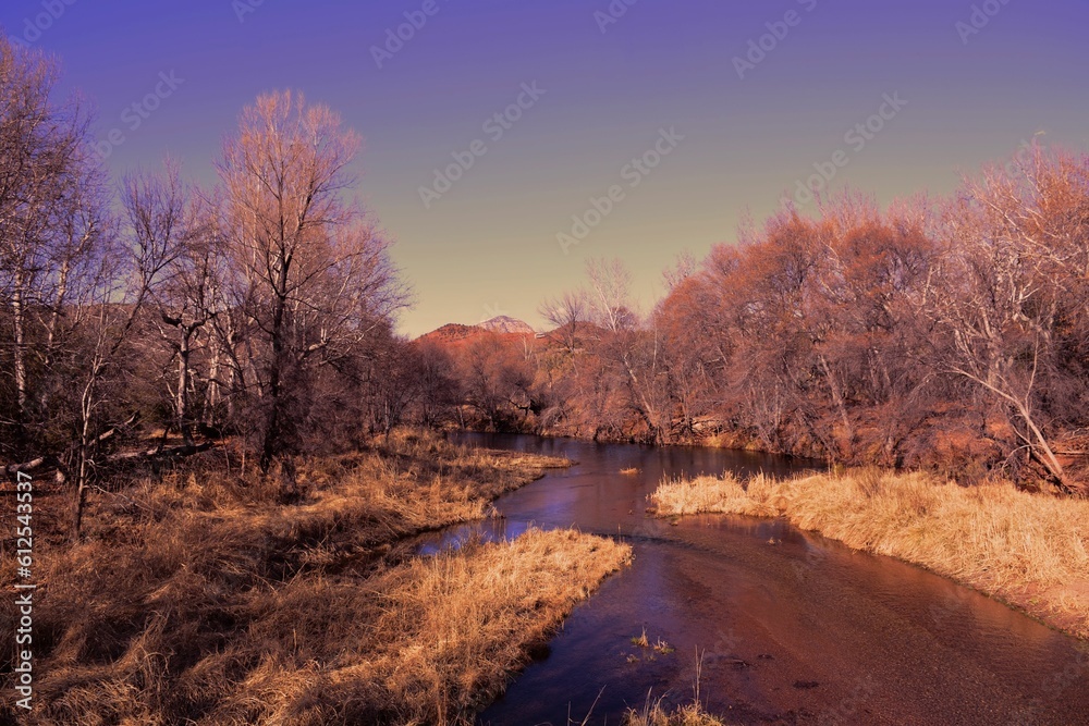 Beautiful flowing river in Red Rock State Park in Sedona, Arizona Beautiful flowing river in Red Rock State Park in Sedona, Arizona