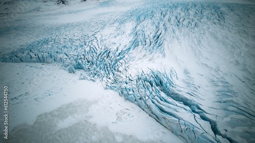 Drone shot of the beautiful Joekulsarlon glacier in Iceland with its nice structure photo