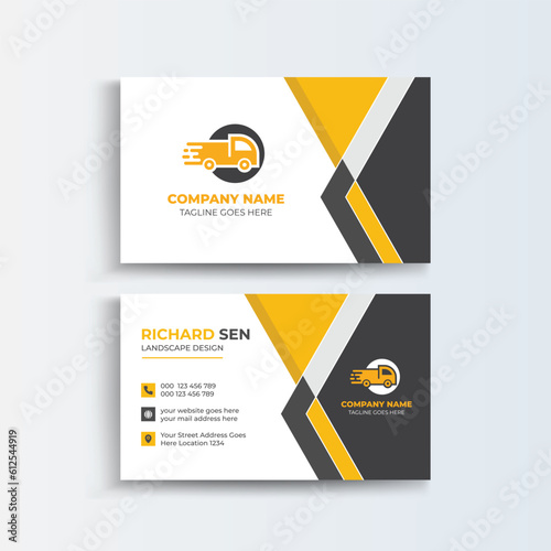 Clean and simple modern Moving business card, Modern simple light business card template with flat user interface.
Double-sided creative moving business card template
