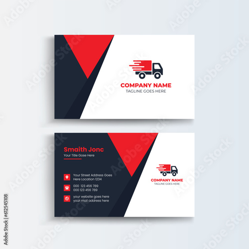 Clean and simple modern Moving business card, Modern simple light business card template with flat user interface.
Double-sided creative moving business card template
