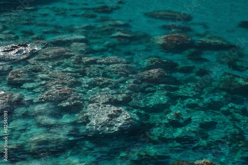 PALMAROLA ISLAND Clear water on the Ponza side of the island.