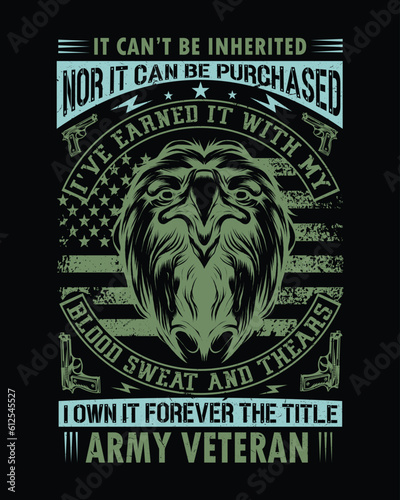 army veteran vintage style trendy typography - perfect for apparel design