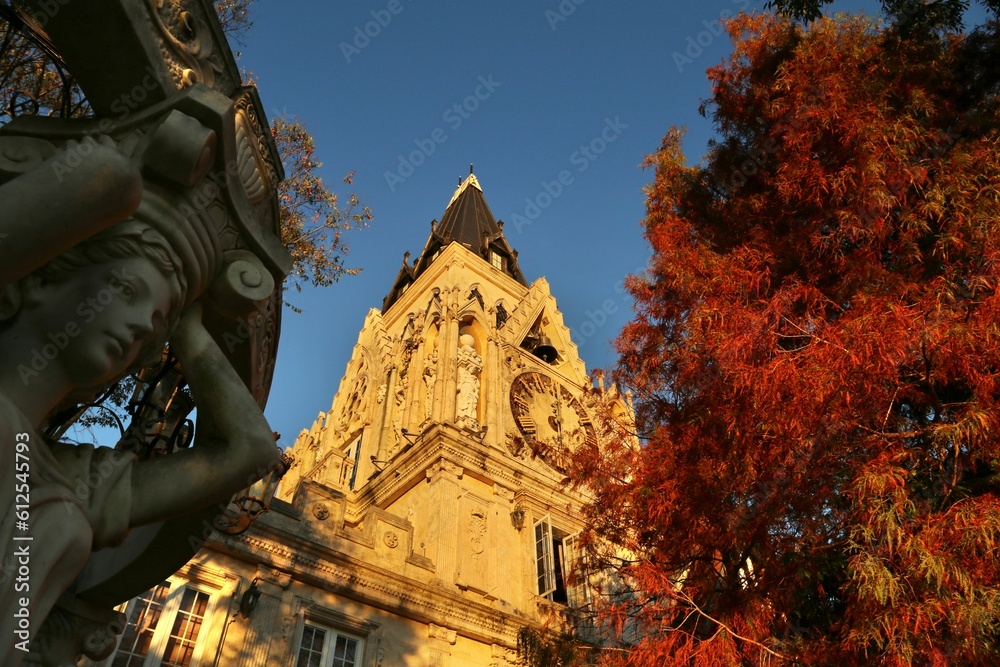 Beautiful view of details of baroque building architecture Beautiful view of details of baroque building architecture