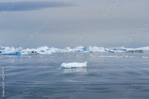 Beautiful shot of ice glaciers in the ocean