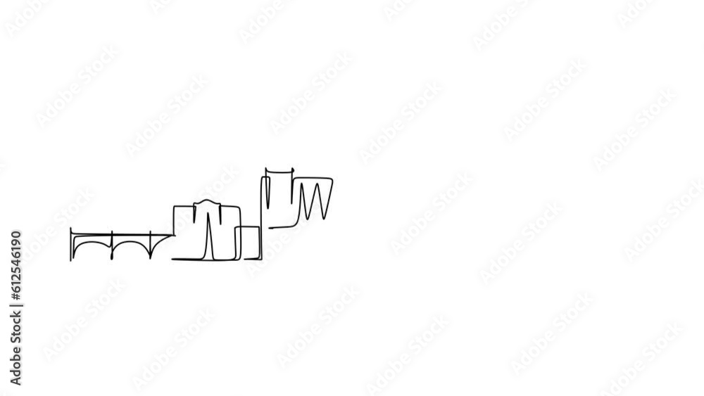 Self-drawing of a skyline. Welcome to Allentown city in Michigan, USA Self-drawing of a skyline. Welcome to Allentown city in Michigan, USA