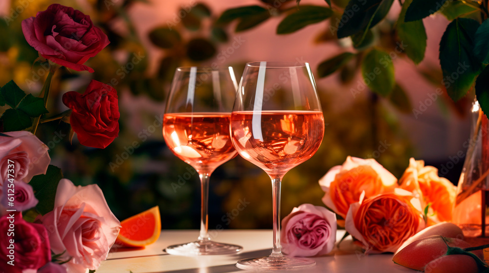 glasses of champagne. Generative Ai. glasses of champagne. Generative Ai.