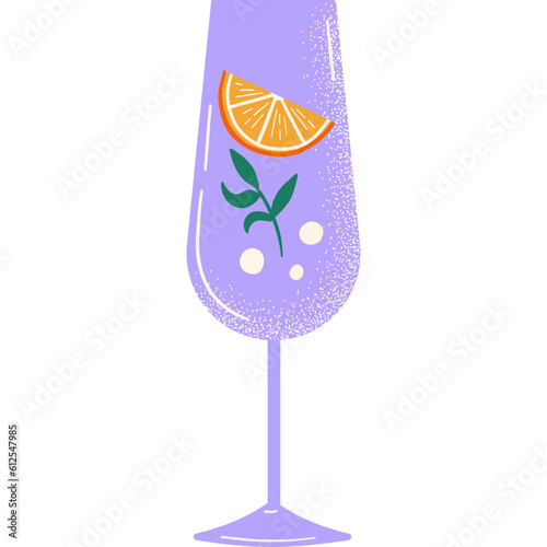 Tablou pe pânză Textured Drink Cocktail With Orange Slice