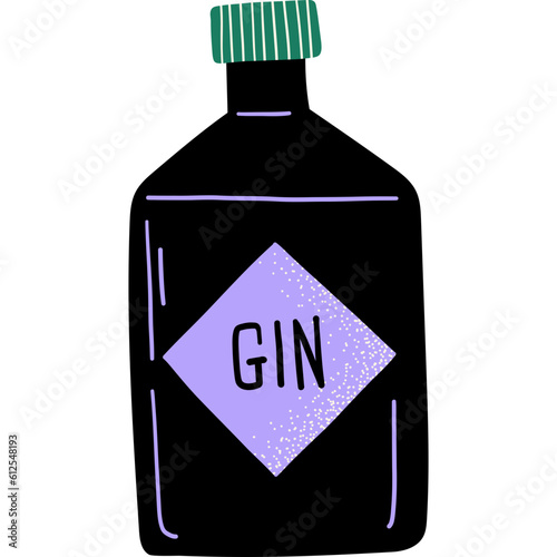 Textured Bottle Of Gin
