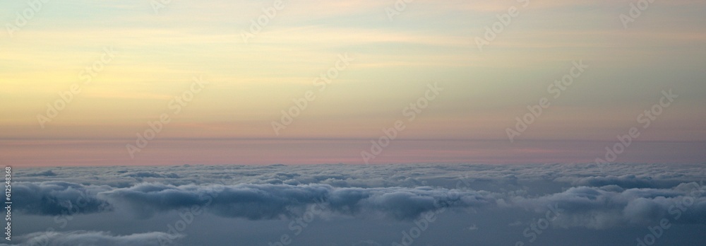 Fototapeta premium Panoramic view of cloudscape during sunset in Tenerife, Spain
